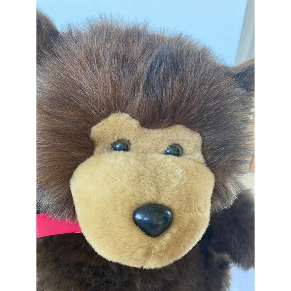 VINTAGE CHRISHA PLAYFUL PLUSH BROWN BEAR TEDDY HUGE LARGE STUFFED ANIMAL 1988 - Picture 6 of 12